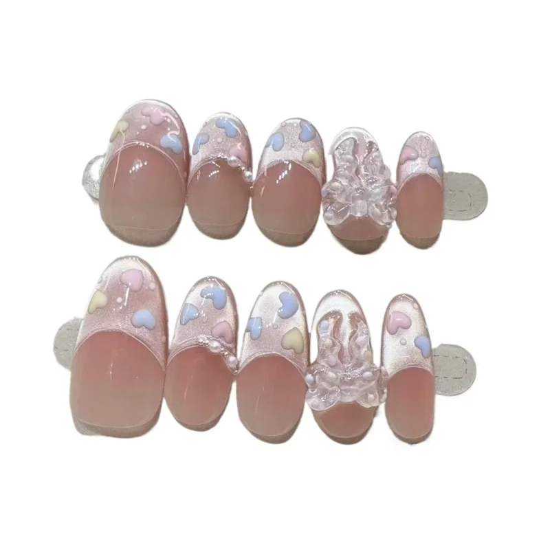 

Pure handmade wearing armor new princess dream hand-painted three-dimensional color love cat eye temperament nail patch
