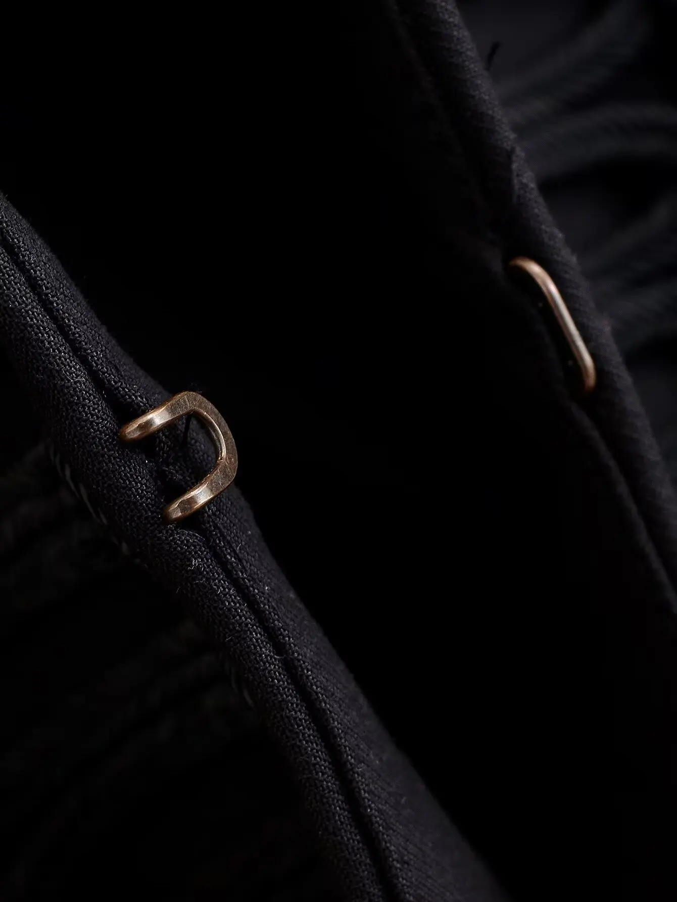 HH Damen Vintage Napoleon-Jacke Stehkragen Doppelreihig Schmal Geschnitten Schwarze Kurze Oberbekleidung Herbst Formelle Bürokleidung – Detail 7