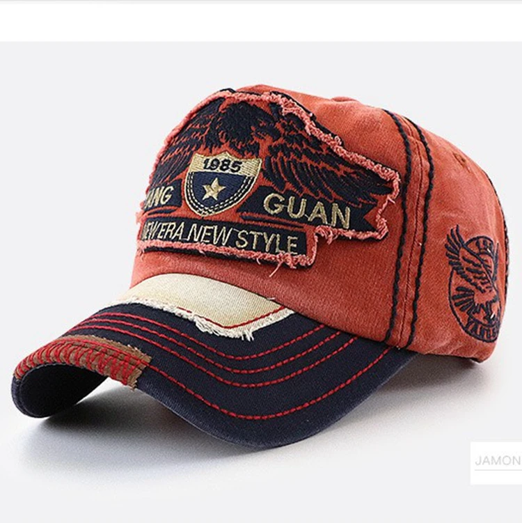 قبعة بيسبول عصرية للرجال والنساء مطرزة ومغسولة عتيقة للحماية من الشمس للجنسين للخريف والرياضات الخارجية ​