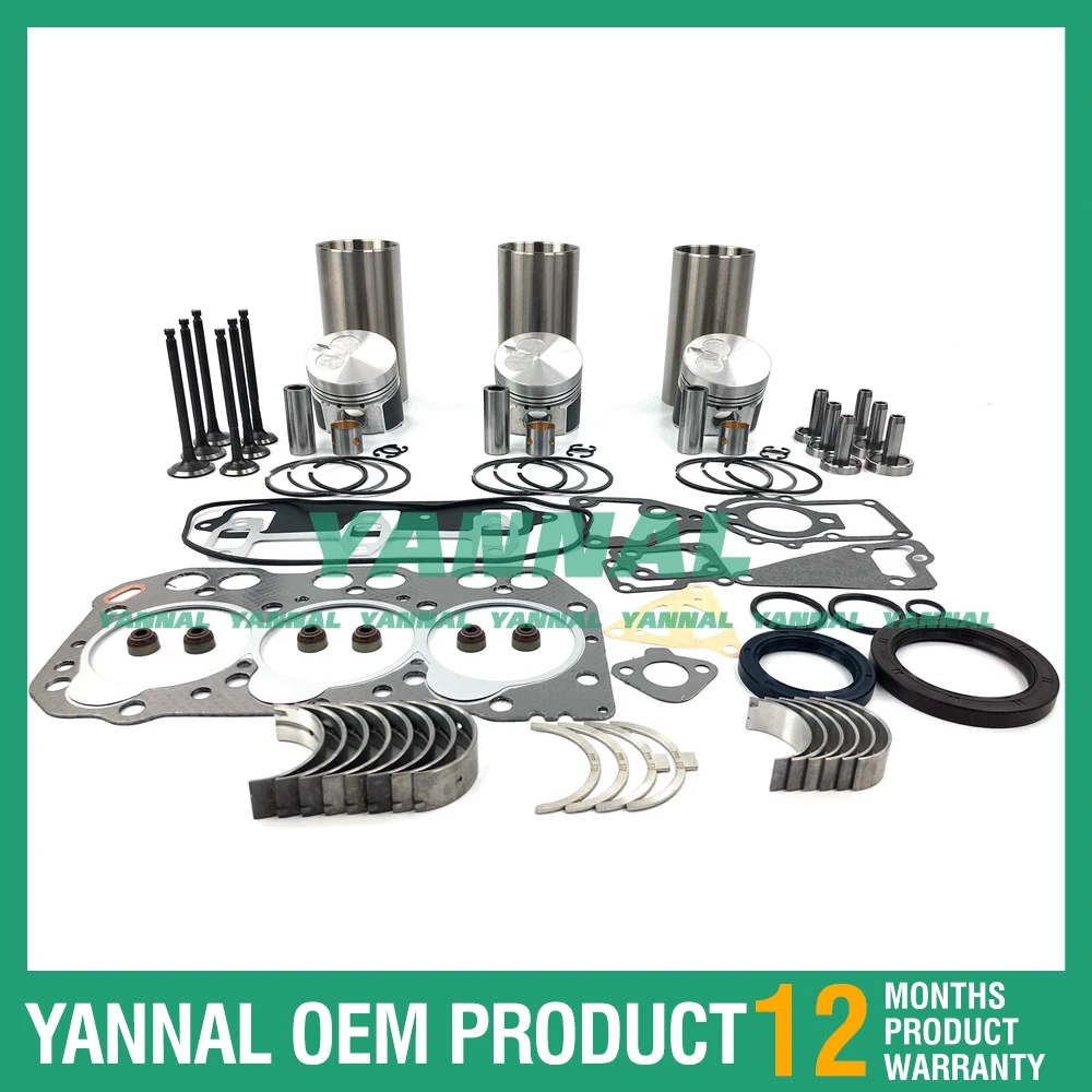 Yanmar 3TNA72 3TNA72L Diesel Engine Rebuild Kit For Kobelco SK15SR Excavator