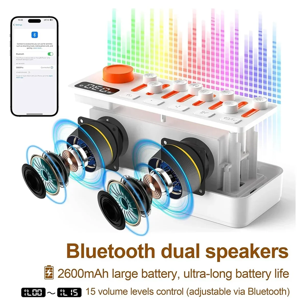 Wireless Household Bluetooth Speaker Noise Timed Music Box Improve Sleep Ambient Lighting Natural Sounds Relax Reduce Stress