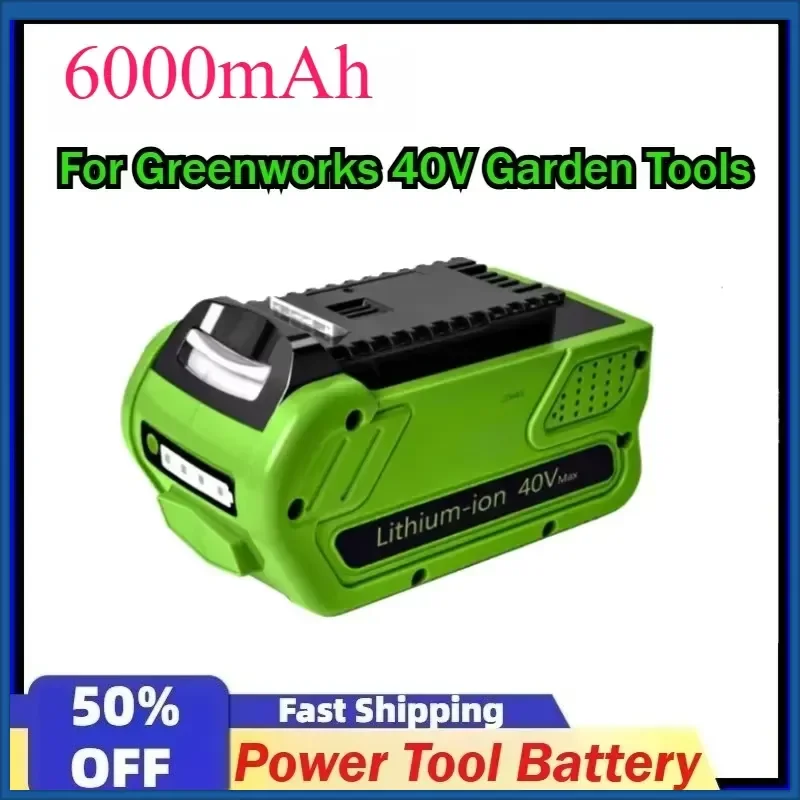 

6000mAh Replacement Lithium-ion Battery for Greenworks 40V 29462 29472 Hedge Trimmer Lawn Mower Garden Tools Batteries