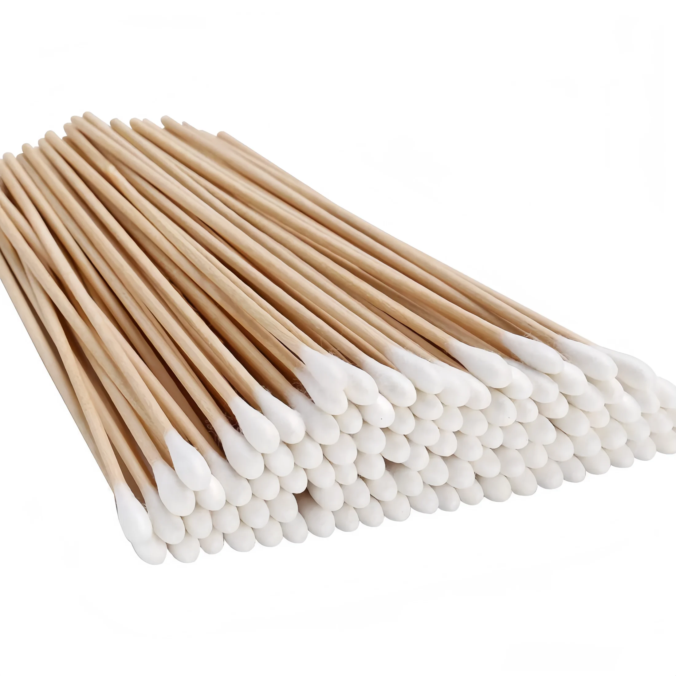 100/300Pcs 6 Inch Long Cotton Swabs with Wooden Handles, Cotton Tipped Applicator for Cleaning, Cotton Sticks Oil Makeup