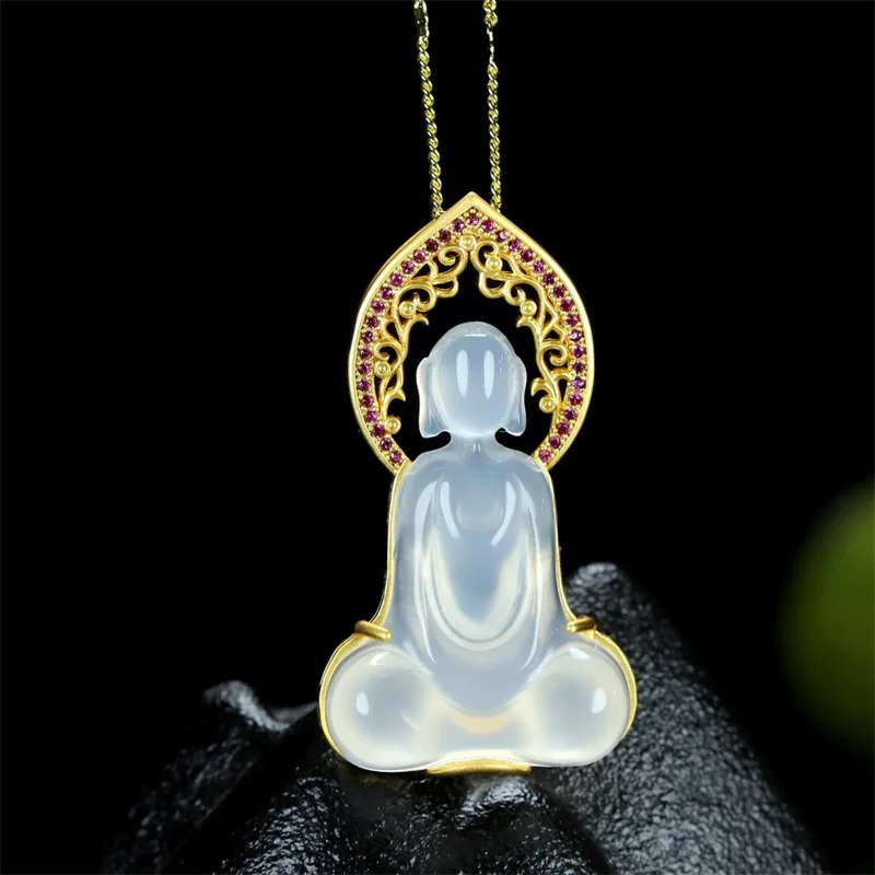 

Hot Selling Natural Hand-carved Inlay Copper Plated 24k Enlightenment Necklace Pendant Fashion Jewelry Men Women Luck Gifts1