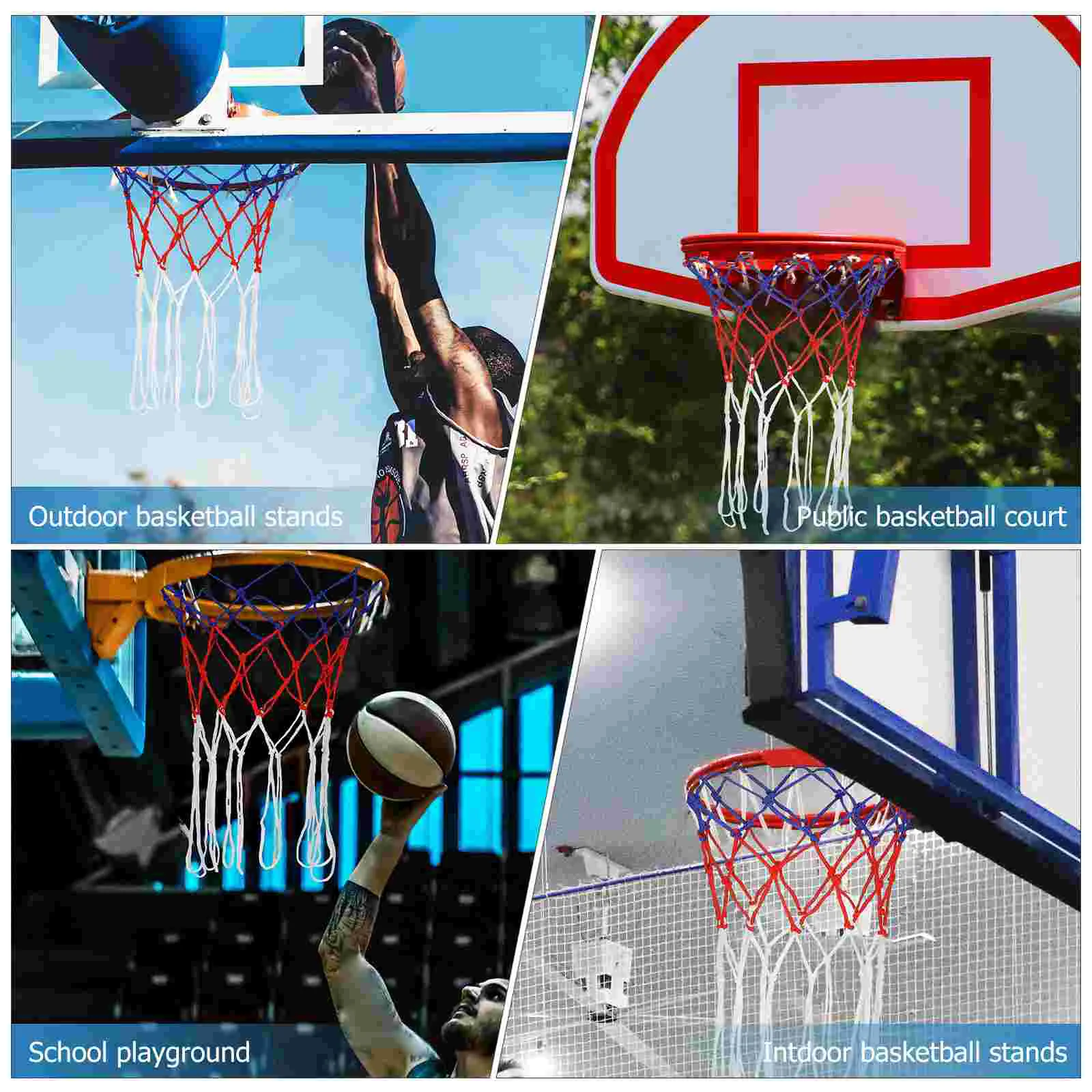 2-teiliges Basketball-Netz-Set aus gewebtem Nylon für den Außenbereich, drinnen, langlebige Reifen, Ersatzzubehör, Übungstrainingszubehör, Schussring