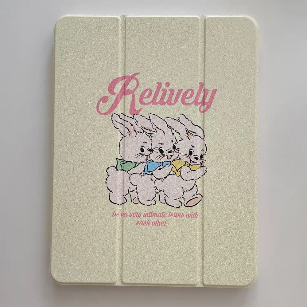 Cute Rabbit Case for 2022 New IPad 10th 10.9 IPad 10.2 10.5 9.7 Pro 12.9 11 Mini 6 Air 5 4 10.9 Cover with Pencil Slot Holder