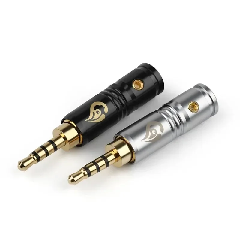 Conector de Audio estéreo de 4 polos de 2,5mm, Conector de cable chapado en oro de 2,5 MM, adaptador de actualización de empalme para auriculares HiFi DIY