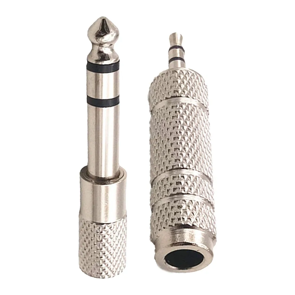 3.5mm 1/8 inch TRS Plug to 6.35mm 1/4 inch Jack and 3.5mm Female to 6.35 Male Plug Audio Stereo Adapter Converter for Headphone