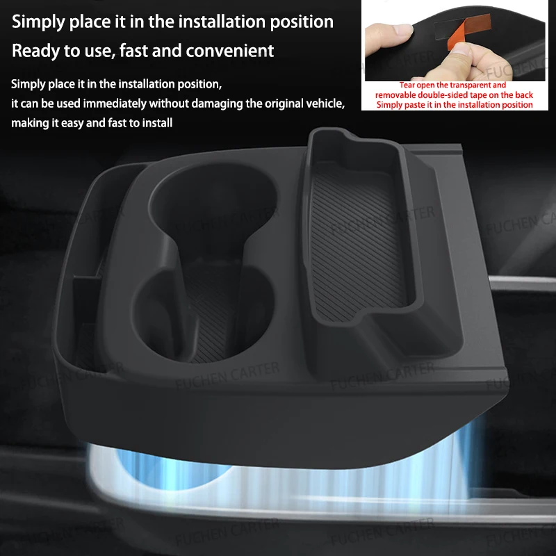 For Tesla New ModelY Standard 2025 2026 Central Control Cup Holder Storage Box Glasses Holder Tray Organizer Interior Accessorie view 4