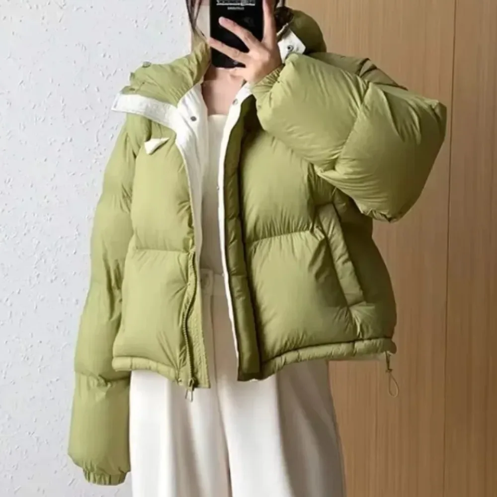 White Duck Down Jacket Women Loose Short Warm Hooded Down Coat Female 2024 New Winter Fashion Casual Korean Styel Overcoat