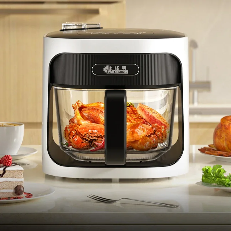 New Air Fryer 220V Integrated Steaming and Baking Uncoated Glass Liner Electric Fryer Oven Without Flipping freidora de aire