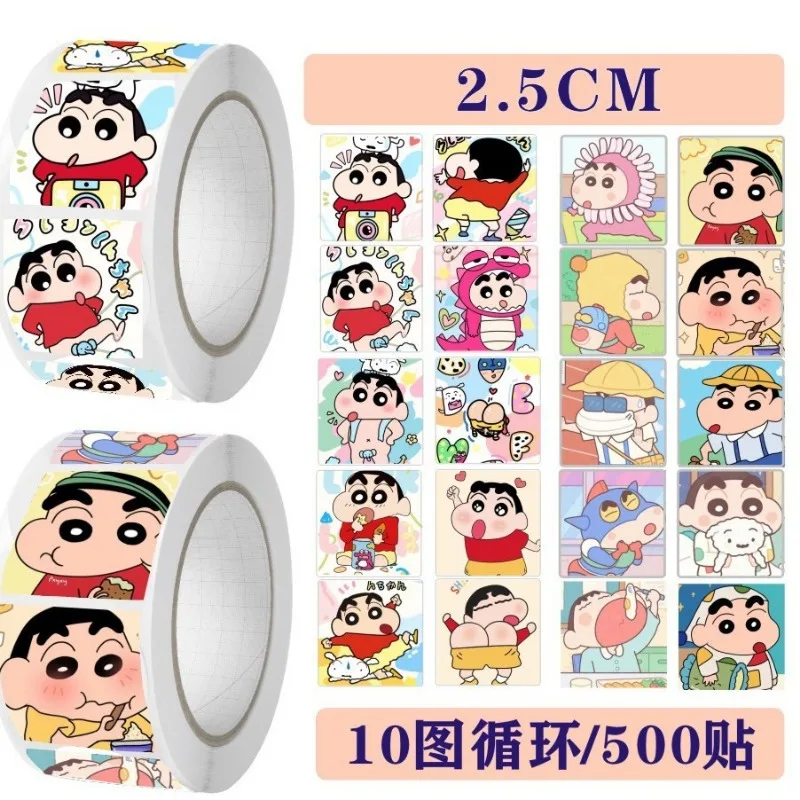 Crayon Shin-chan Cute Cartoon Graffiti Stickers Kawaii Roll Sticker Lovely Sealing Paste Paper Adorkable Nohara Shiro Periphery