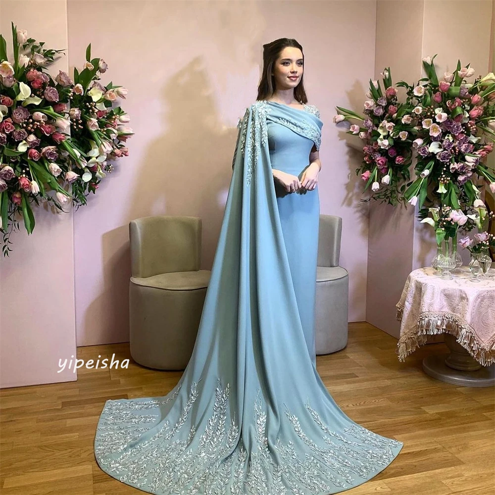  Evening  Sexy Casual  Jersey Beading Draped Pleat Homecoming A-line V-Neck Bespoke Occasion Gown Long Dresses