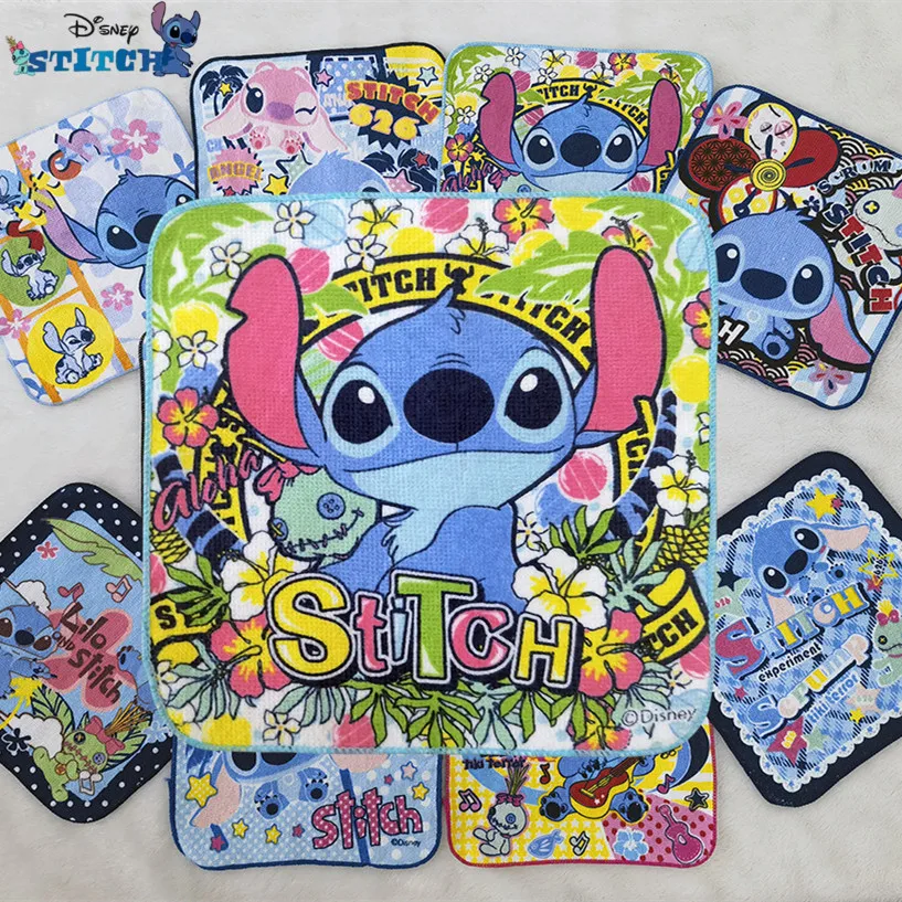 20cm Disney Stitch chlidren Towel Elsa Frozen Princess Cartoon Small Square Towel Handkerchief kids Towel Water Christmars gifts