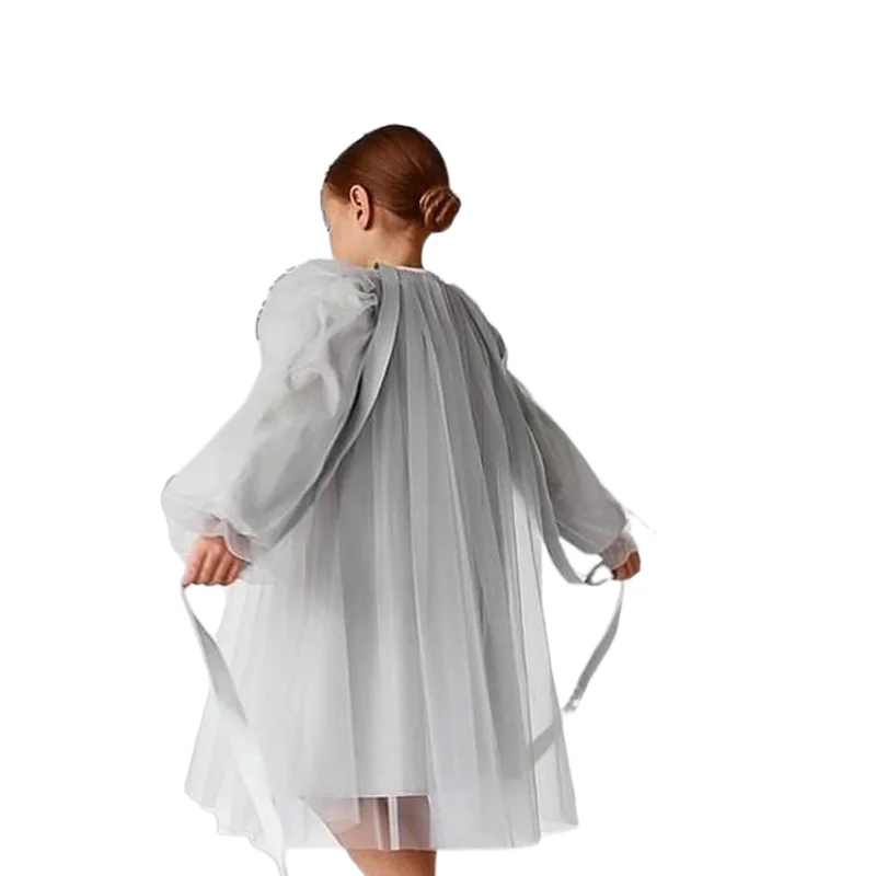 Children's Vintage Spanish Birthday Party Dresses Baby Girls Wedding Tulle Dresses Infant Luxury Ball Gown Robe Princesse Fille