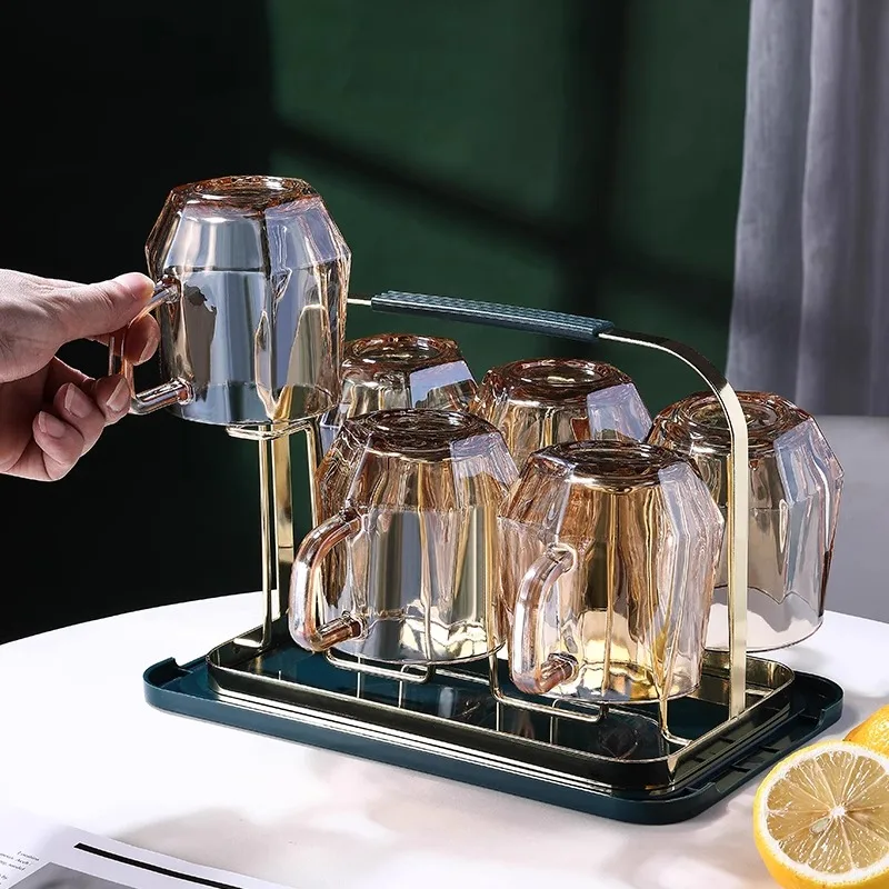 

Современный набор стеклянных стаканов для дома: прозрачные чашки для заваривания чая, для приема гостей, для женщин, для питья воды в гостиной