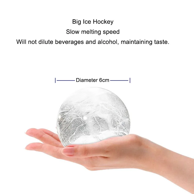 Silicone Ice Ball Mold Round Ice Hockey DIY Refrigerator Large Spherical Tray Grinder Suitable for Bar Home Kitchen Supplies