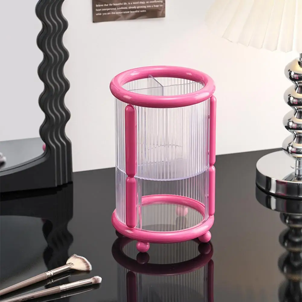 Soporte para brochas de maquillaje, lápiz labial de escritorio, organizador de lápices de cejas, taza para brochas cosméticas de 2 niveles para organización de tocador