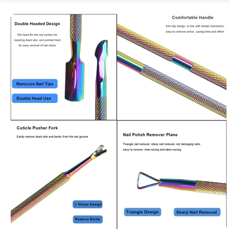 مجموعة أدوات تجميل الأظافر من الفولاذ المقاوم للصدأ ، ملف الأظافر ، لإزالة الجلد الميت ، كماشة ، 3 * #3