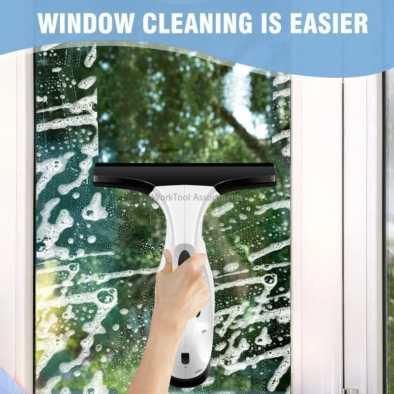 Portable Cordless Electric Window Vacuum Cleaner, Strong Adsorption Water Absorbing Tool for Mirror Shower Glass, Car Windshield