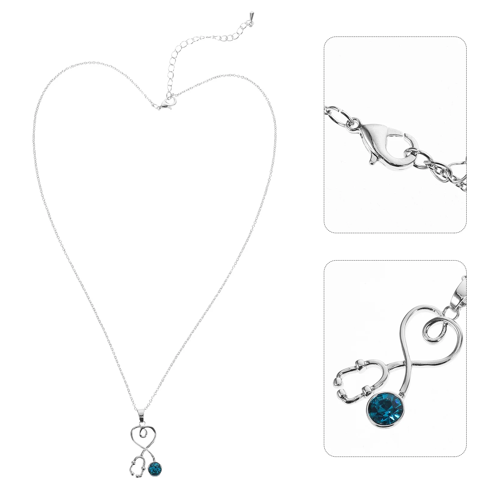 

Love Stethoscope Necklace Ladies Chain Women Trend Pendant Alloy Fashion Costume Heart Shaped Decorative Clavicle Choker Elegant