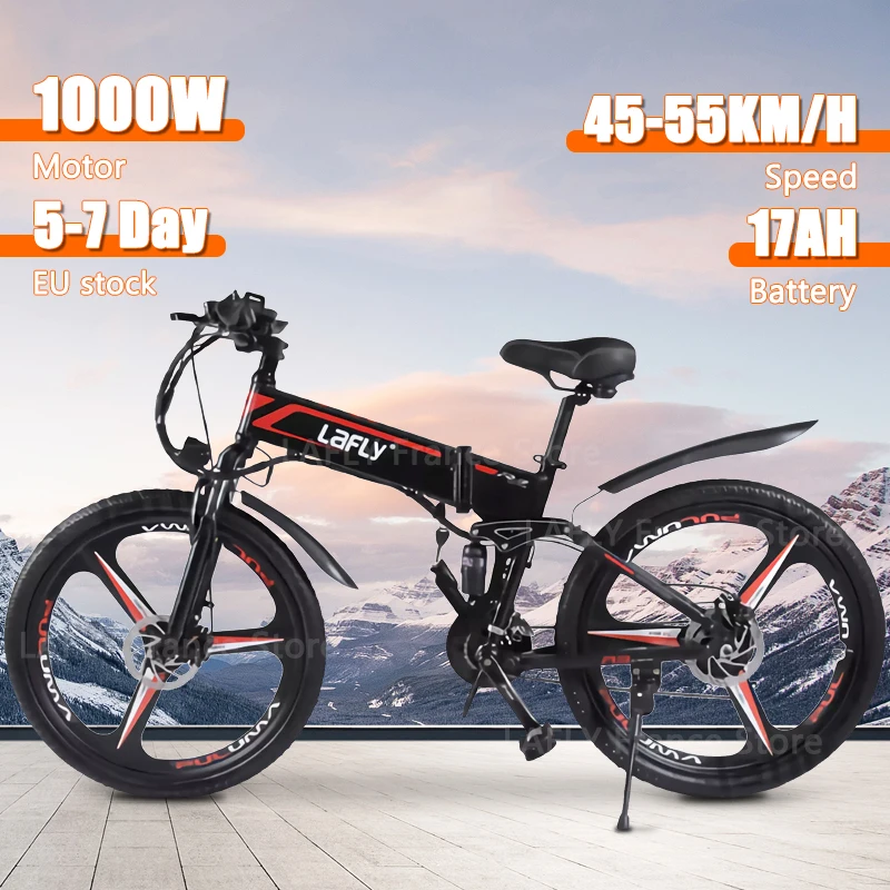 2025 NewLAFLY X3 PRO 27.5inch 1000W Electric Bike Folding 48V Iithium Assisted MTB Electric Bicycle Cross-Country Ebike