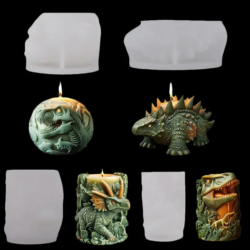 

1pc Relief Dinosaur Art Resin Molds Silicone Candle Mold - Silicone Resin Casting Molds for Candle & Resin & Soap Craft Supplies