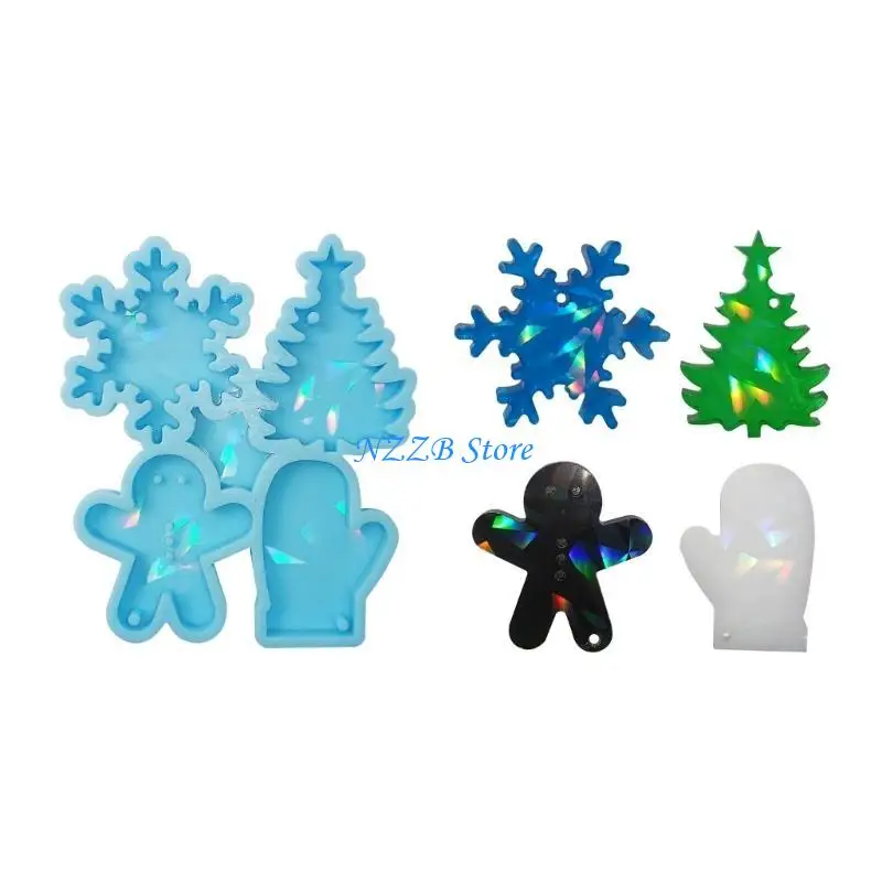 

T21F Light and Ornaments Resin Casting Silicone Mold Woman Christmas Decorative Pendant Jewelry Mold for DIY Crafts