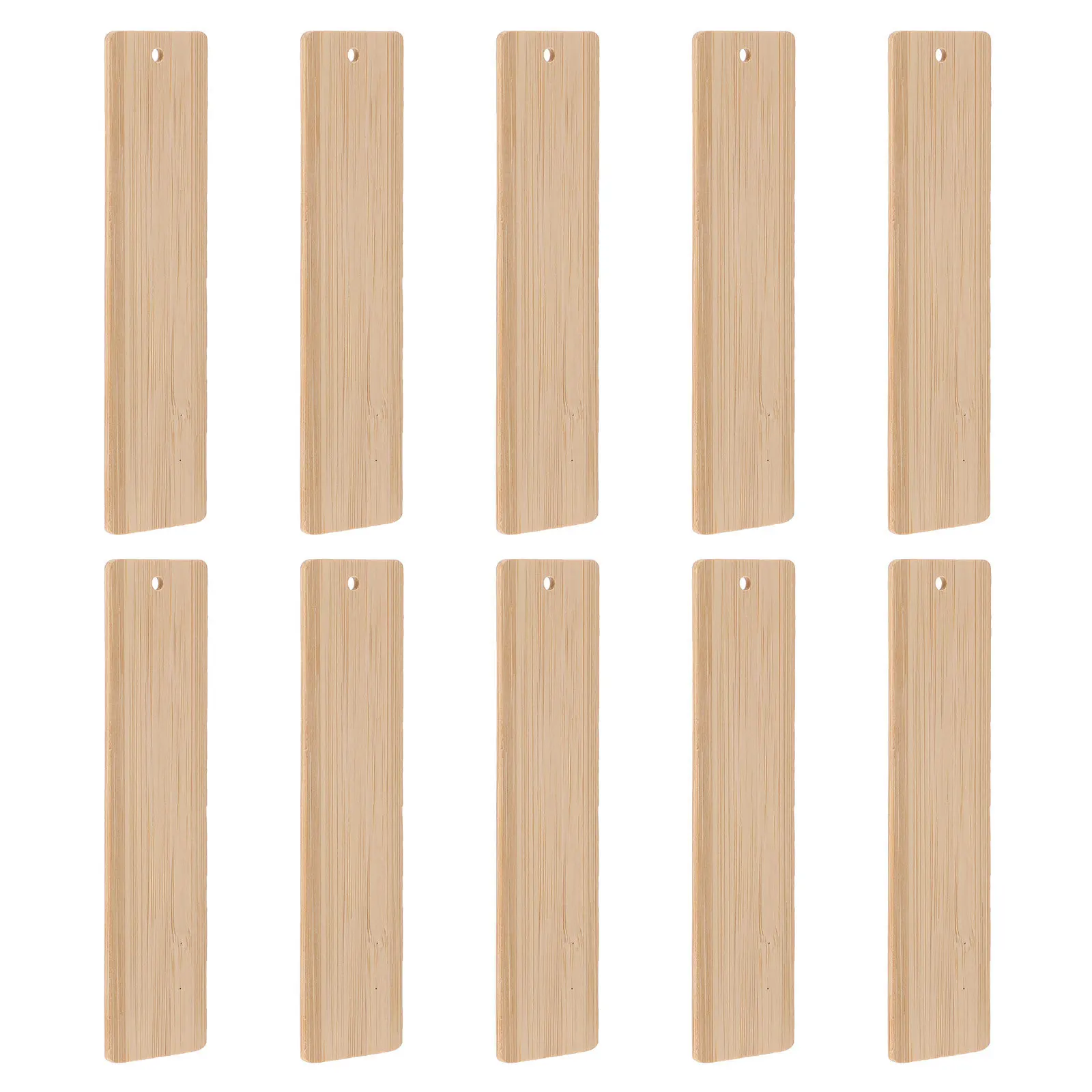 10 قطعة المواد المرجعية الخيزران فارغة Craft بها بنفسك الحرفية العلامة 14 سنتيمتر x 5 سنتيمتر حواف ناعمة زوايا مستديرة ثقب معلق الديكور naments