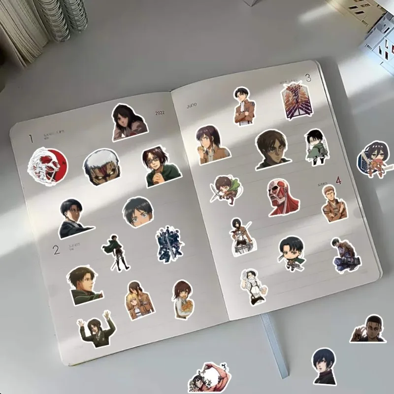 60Pcs Attack on Titan Anime Stickers Cute Aesthetic Waterproof Decals DIY Decor for Laptop Phone Case iPad Luggage Water Bottle view 4