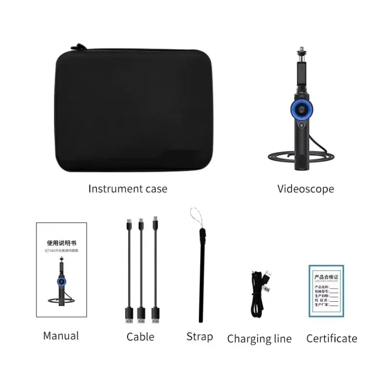 360 Degree Joystick Rotation USB Borescope Snaked Inspection Camera with 6mm Diameter Lens Mini Endoscope