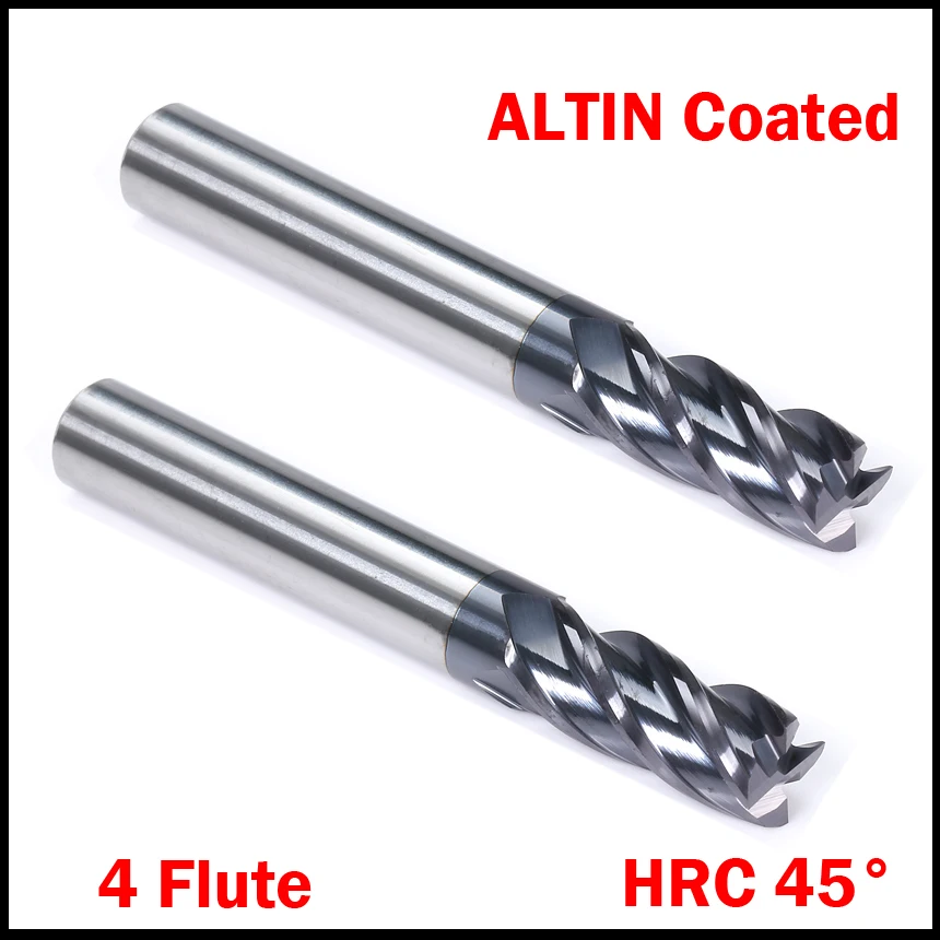 

1/1.5/2/2.5mm Cuttiing Edge 4 Flute HRC45 Solid Carbide Micro Grain Altin Coated Flat End EndMill CNC Tool Milling Cutter