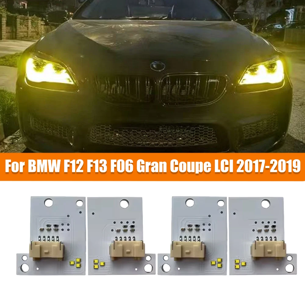 Yellow DRL Boards for 2017 2018 2019 BMW 6 Series F12 F13 F06 Gran Coupe LCI 640i 650i M6 Daytime Driving Light Module Set