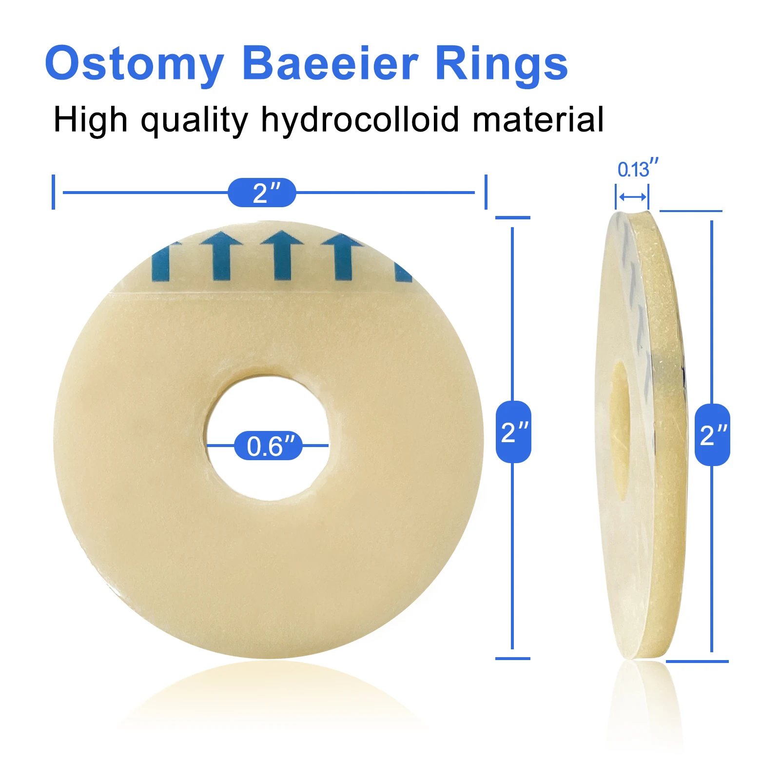 10 anillos de barrera de ostomía de piezas, diámetro exterior: 2 \