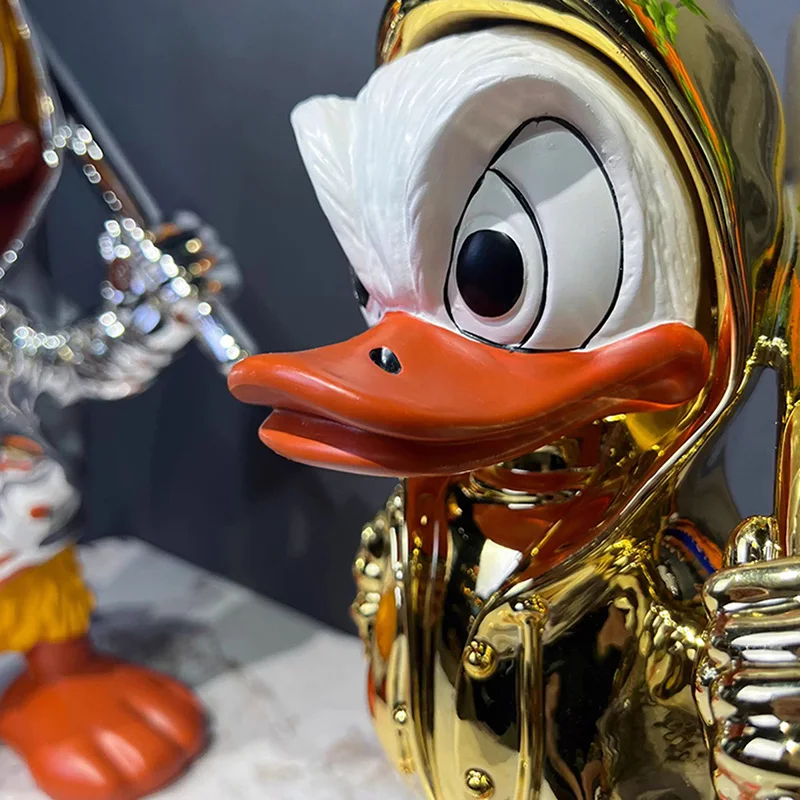 ديزني لعبة دونالد داك النحت شخصيات كرتونية نموذج غرفة المعيشة ديكور للطاولات الراتنج الحرفية الحيوان تمثال تمثال لعبة للطفل هدية