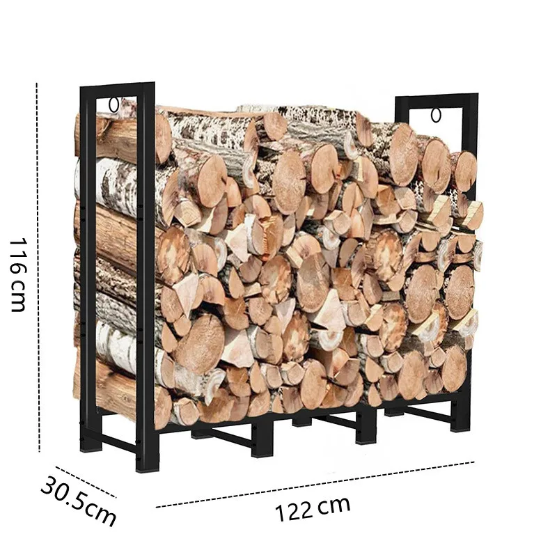 M26 US Outdoor Fire Wood Log Rack for Fireplace Heavy Duty Firewood Pile Storage Racks for Patio Deck Metal Log Stand