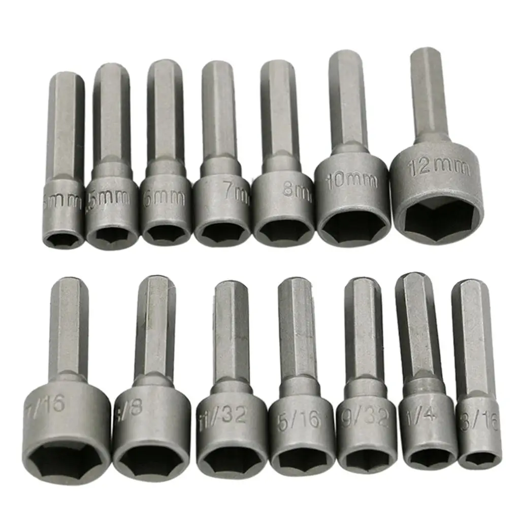 Strong Power Nut Driver Hex Socket Bit Set Extension Adapter DIY Auto Tools