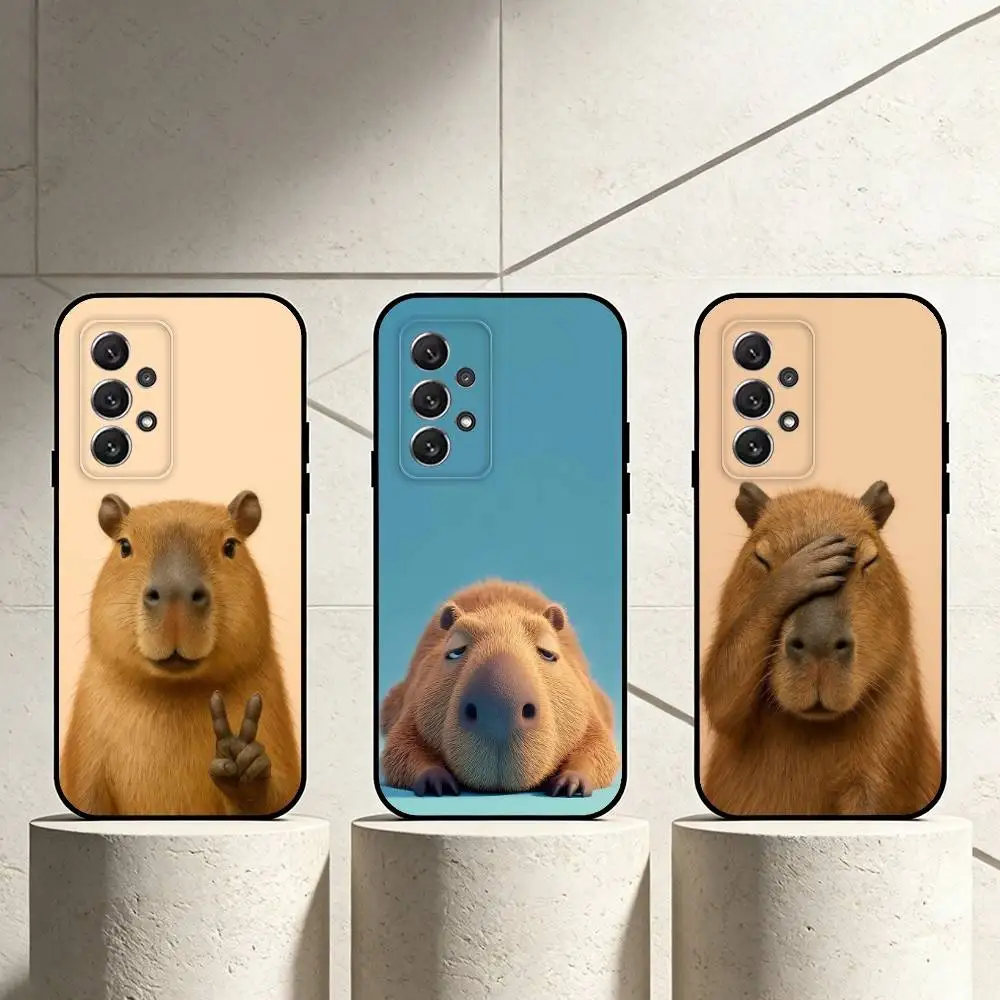 C-Capibala phone Case For Samsung S25,24,21,22,23,30,Ultra,20,Plus,Fe,Lite,Note Soft Black Cover