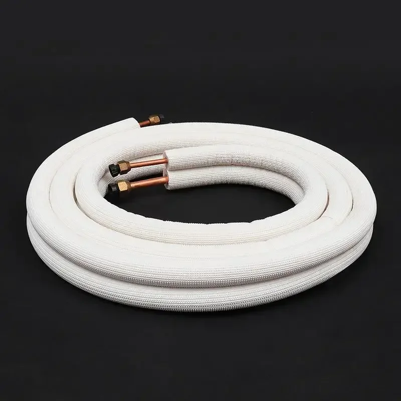 3 Meter Air Conditioner Pair Coil Tube 1/4'' 3/8'' Insulate Copper Aluminum Pipe Split Line Wire Air Conditioner Connecting Pipe