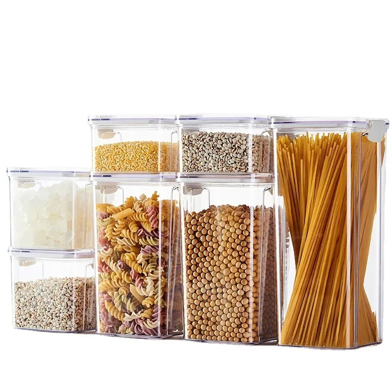 Set da 460-1800ml barattolo sigillato da cucina impilabile scatola per alimenti in plastica bottiglia per serbatoio Multigrain contenitori per la