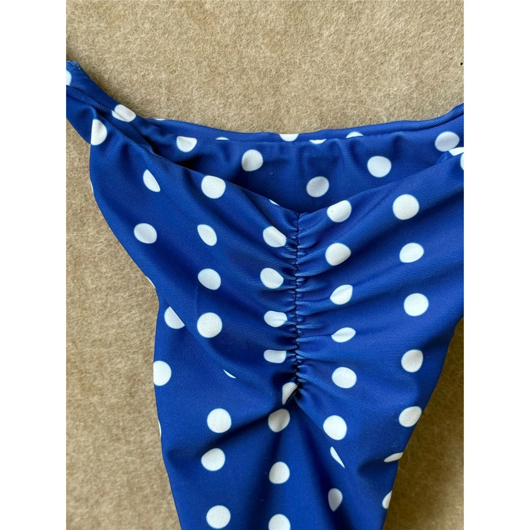 Polka Dot Neckholder-Bikini Damen-Badeanzug zweiteiliger Bikini-Set mit Scrunch-Butt-Polsterung Badebekleidung Badeanzug V8124 – Detail 11
