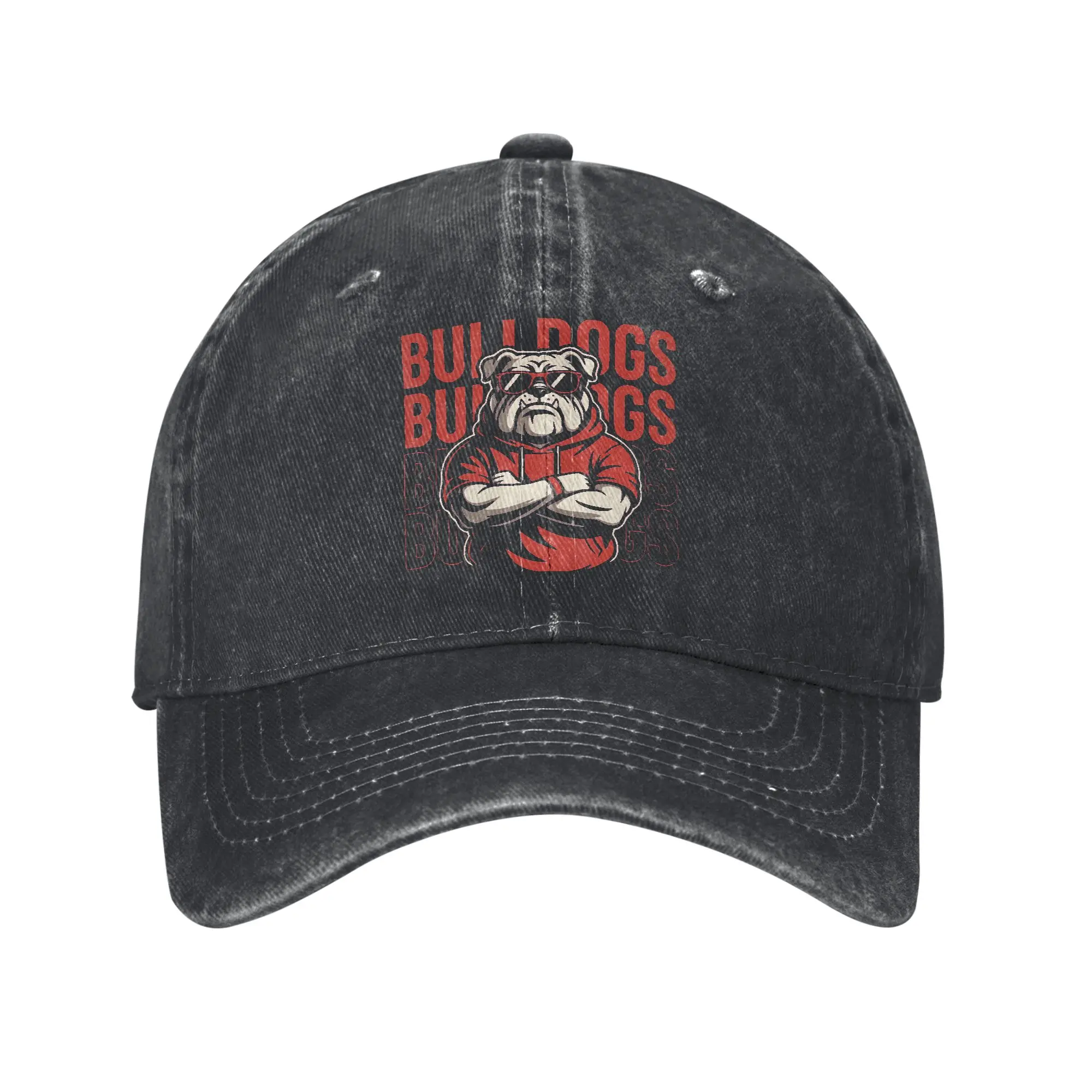Boné de Beisebol Bulldogs com Gráfico Go Dawg Sun Y2k para Homens e Mulheres, Boné de Camionista Lavado, Boné Esportivo à Prova d'Água