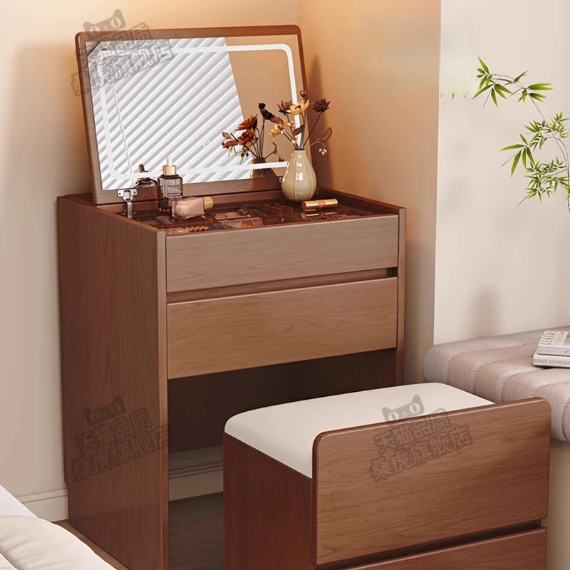 ريفي خمر خلع الملابس مرآة كلاسيكية خشب متين خلع الملابس الجدول بسيط الحد الأدنى Penteadeira دي Maquiagem روما الأثاث