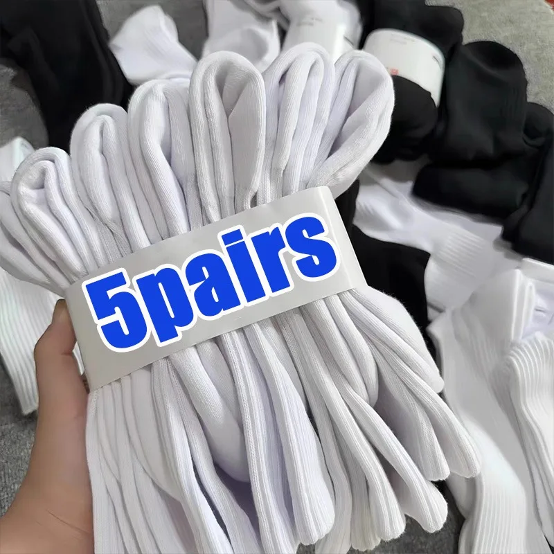 

1/5pairs New Spring Summer Sports Socks for Men High Quality Comfortable Cotton Running Sock White Black Breathable Soft Socks