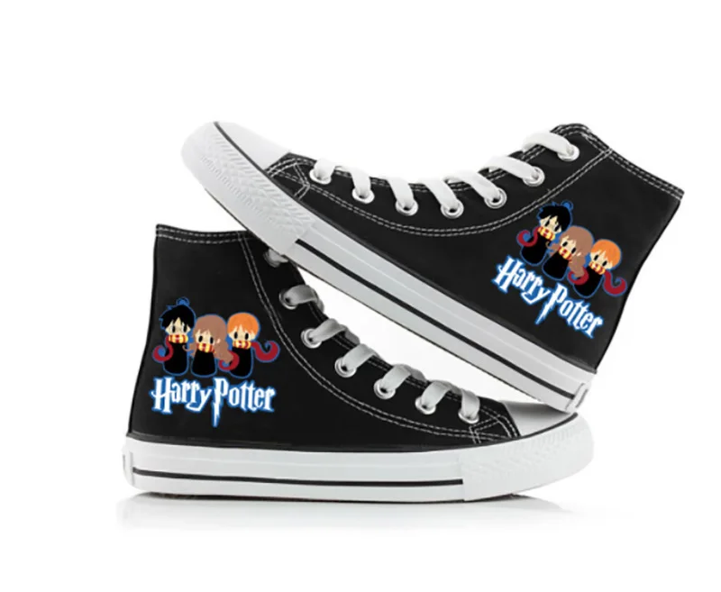 New Arrivals Harri Potter Anime Casual Student High Top Versatile Canvas Shoes Hogwarts Badge Men\'s & Women\'s Shoes Couple Gifts