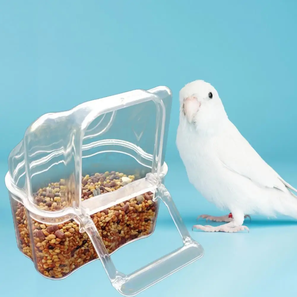 Plastic 2Pcs Eco-friendly Parrot Feeder Food Dispenser Anti-spill Bird Feeder Smooth Edge Cage Accessories