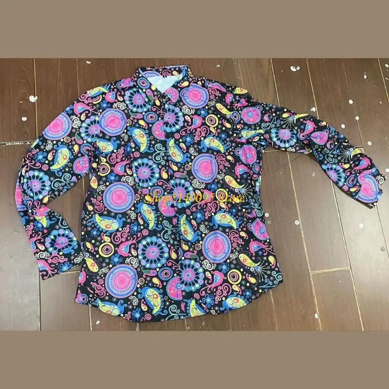 DXAE MEN 70S Disco -Kostüme umfassen Retro -Hemdglocken -Bottom -Hosen -Perücke Sonnenbrille Halskette Perückenkappen für Disco