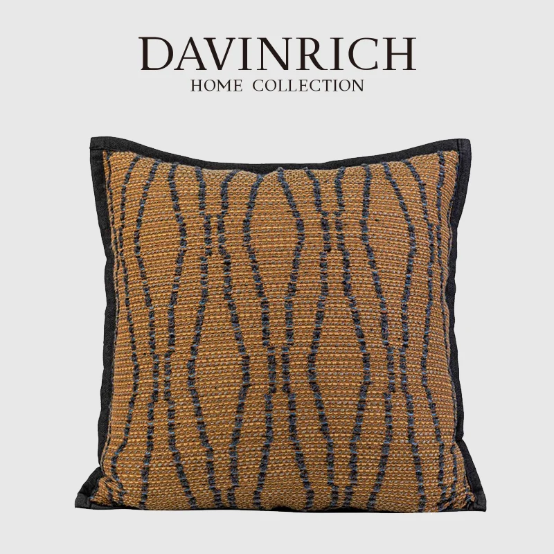 

DAVINRICH Cotton Hemp Textured Geometric Luxury Throw Pillow Case 45x45cm Wabi Sabi Style Decorative Cushion Cover Fast Shipping