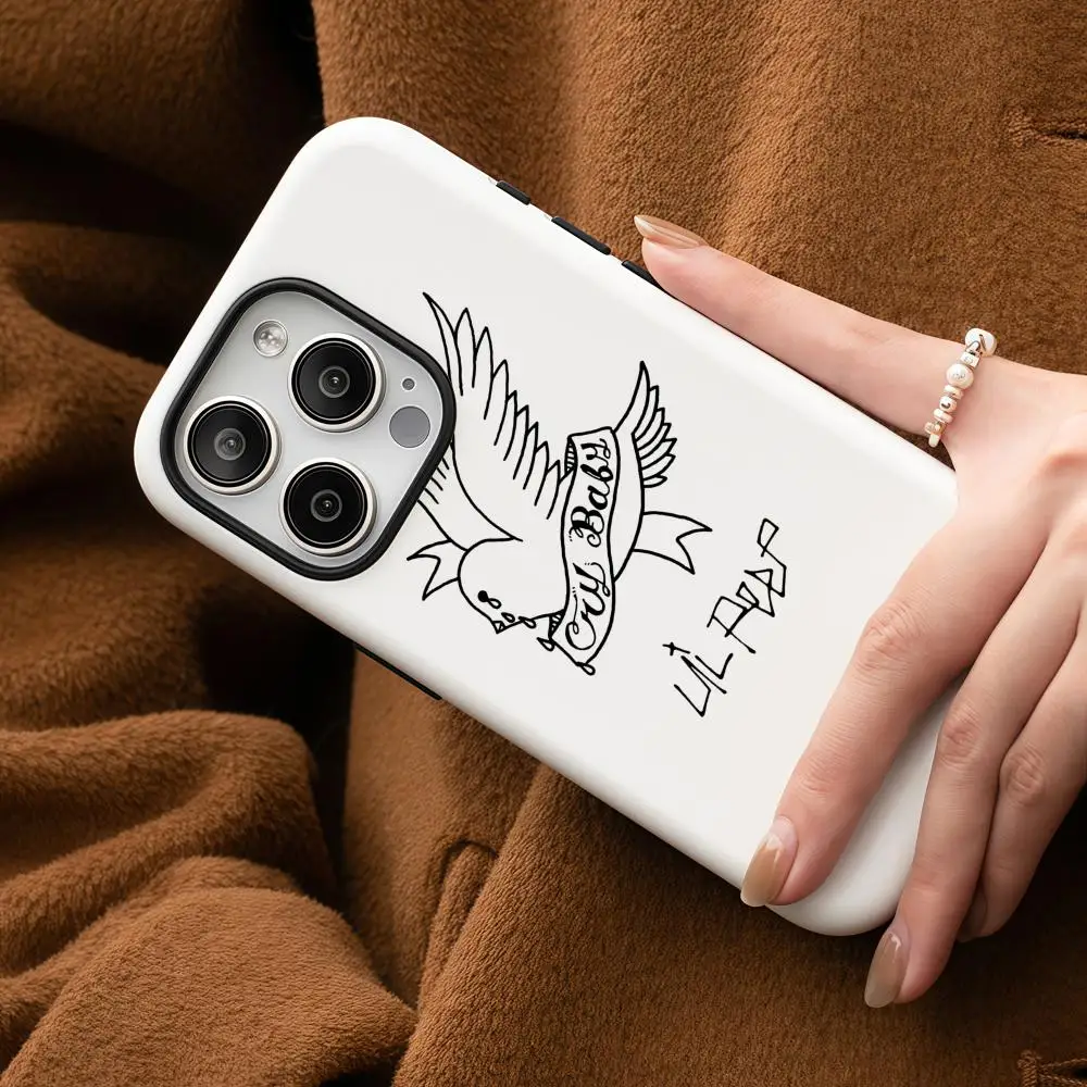 Lil Peep Phone Case For iPhone 16 15 14 13 12 11 Pro Max Plus Glossy HD Double-Layer Liquid Back Film Hard Shell