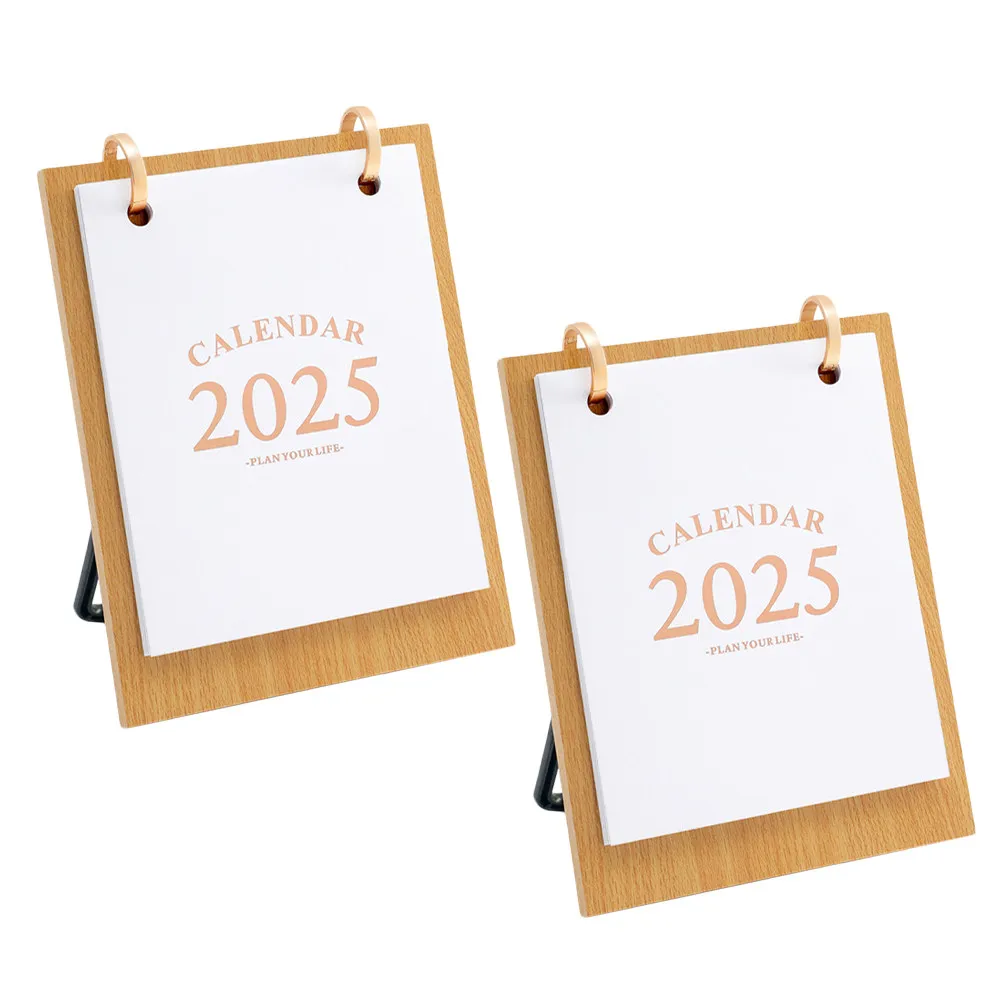 

Набор из 2 винтажных настольных календарей: практичные бумажные украшения для рабочего стола, ежемесячный обзор, настольный календарь-ежедневник